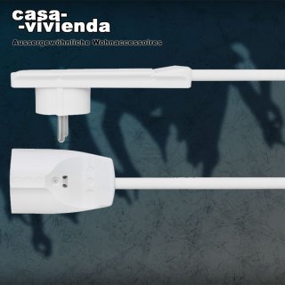 Schutzkontakt-Verlängerung, SMARTPLUG, H05 VV-F 3G x 1,5², mit sehr flachem Stecker, 1,6 m, weiß