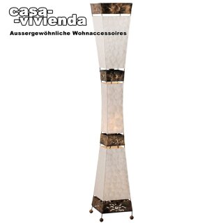 Standleuchte, 3 x E27 maximal 40W, Metall, Perlmutt opal - exclusive Leuchtmittel (*2021*)