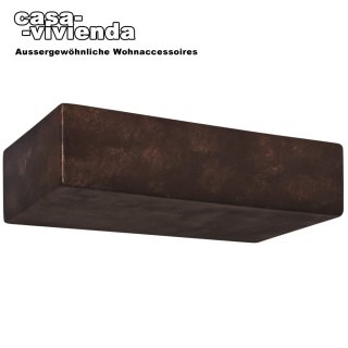 Wandleuchte, 1 x E14 - maximal 60W - Pflastersteinform, Keramik glatt dunkelbraun - ohne Leuchtmittel (*2021*)