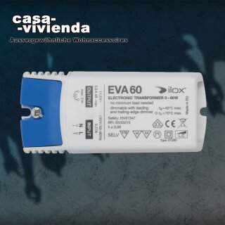 Universal NV-Trafo "R,L,C", dimmbar ohne Mindestlast 0 - 60W, 230V/11,5V, elektronisch "2025-02"