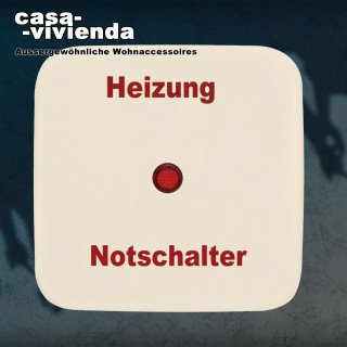 Kontrollwippe und Aufdruck Heizung Notschalter - KLEIN SI® passend zu BUSCH-JAEGER SI® - Weiß RAL1013 (*--*)
