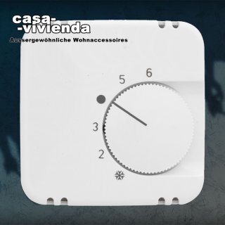 Thermostatabdeckung nur für Raumthermostat KLEIN® K1076U oder K1097U - KLEIN SI® passend zu BUSCH-JAEGER SI® - Reinweiß RAL9010 (passt nicht auf original BUSCH-JAEGER) (*--*)
