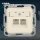 CAT5 Kombi-Anschlussdose, AMJ45-8/8, Zentralplatte KLEIN SI® / BUSCH-JAEGER SI® - Class D/E,ISO IEC11801,300 MHz  (Anschluß: rechts, links) - Weiß RAL1013 (*40C+..*)