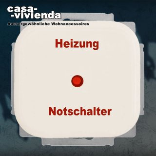 Heizungs-Notschalter, rote Kalotte beleuchtet, KLEIN LX® / BUSCH-JAEGER LX® - Weiß RAL1013 (*9*) ("2023")