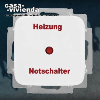 Heizungsnotschalter - Kontrollschalter 2xAus, mit Wippe, mit Beleuchtung - KLEIN SI® / BUSCH-JAEGER SI® - Reinweiß RAL9010 (*--*)