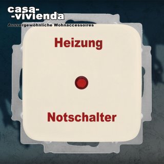 Heizungsnotschalter - Kontrollschalter 2xAus, mit Wippe, mit Beleuchtung - KLEIN SI® / BUSCH-JAEGER SI® - Weiß RAL1013 (*9*)