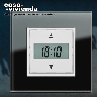 Glasrahmen KG®, UP-Jalousie-Zeitschaltuhr "MERCATO", Tages-/Wochenprogramm für alle BUSCH-JAEGER® Schaltereinsätze (*--*)