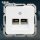 GIRA® Telefon und CAT5-Netzwerkdose 2x8RJ45, mit Schraubklemmen incl. Abdeckung 50x50 (*40C*+..) ("2023")
