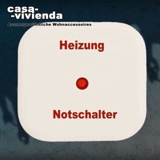 Einzelwippe, rote Kalotte, Heizungs-Notschalter - BUSCH-JAEGER LX® / KLEIN LX® - Weiß RAL1013  (*9*)