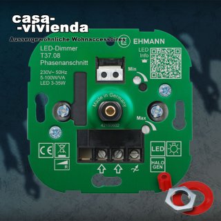 LED-Dimmer, 5-100W, Phasenanschnitt, (Dimmer-/Lastkennzeichnung "R") - für alle gängigen Schalterprogramme (*55C*)
