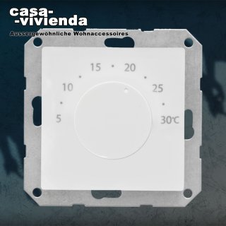 Kombi-Raumthermostat elektronisch 230V/0,5A - passend für BERKER® S1 (Zentralplatte 55 x 55 mm) - Polarweiß glänzend RAL9010 (*--*)