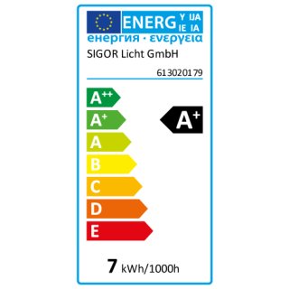 LED-Filamentlampe SIGOR dimmbar, E27/7W-2700K (ersetzt 60W) A+, 806 lm, klar, AGL (Allgebrauchslampe) L 103, Ø 60 - (5 Stück) ("2021BILD") >