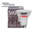 LED-Reflektorlampe SIGOR dimmbar, PAR16 LUXAR GU10/240V-4,1W-2700K (ersetzt 35W) A+ 230 lm Abstrahlwinkel 36° L 54, Ø 50 mm - (2 Stück) ("2021") >