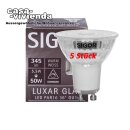 LED-Reflektorlampe SIGOR dimmbar, PAR16 LUXAR GU10/240V-5,5W-3000K (ersetzt 50W) A+ 345 lm Abstrahlwinkel 36° L 54, Ø 50 mm - (5 Stück) ("2021") >