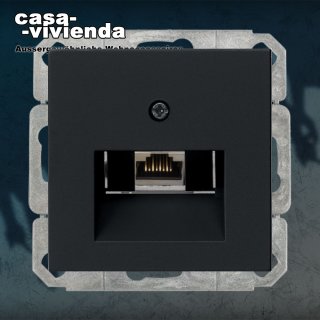 CAT6 Kombi-Anschlußdose Netzwerkdose Cat6A 1xRJ45 - mit GIRA-Abdeckung® - Schwarz Matt (05) RAL9005 (40F+..) ("2023EH")