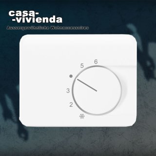 Abdeckung (alternative Abdeckung Lüftungsschlitze seitlich) für Raumthermostat BUSCH-JAEGER ALPHA NEA® (1076U/1079U) - Studioweiß Matt ähnlich RAL9016 (*2023*)