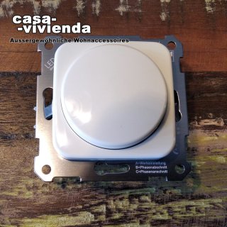 LED/Universal-Dimmer, 3-500W/VA, PhasenANschnitt / PhasenABschnitt, (Dimmer-/Lastkennzeichnung "R,L,C") - passend für Schalterprogramm BUSCH-JAEGER® DURO2000 SI - Weiß RAL1013 (*55C*) ("2023H")