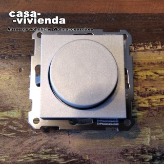 LED/Universal-Dimmer, 3-500W/VA, PhasenANschnitt / PhasenABschnitt, (Dimmer-/Lastkennzeichnung "R,L,C") - passend für Schalterprogramm GIRA® System55 - ALU silber lackiert -  (*55C*) ("2023H")