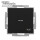 Wipptaster-Einsatz 1-polig, Schließer (Arbietsstrom) mit N-Klemme mit Beleuchtung "Licht" - KLEIN K55® BBblack® passend zu BUSCH-JAEGER Busch-balance® SI - Schwarz Matt RAL9005 (*2026-04*)