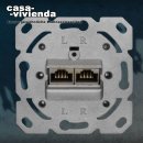 Telefon und CAT6-Netzwerkdose 2x8RJ45, mit Schraubklemmen...