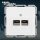Telefon und CAT5-Netzwerkdose 2x8RJ45, mit Schraubklemmen - KLEIN K55® BBwhite® passend zu BUSCH-JAEGER Busch-balance® SI Reinweiß / Alpinweiß RAL9010 (*40C+..*) ("2023")