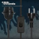 Lampenfassung mit Schalter und Kabel 5m Schwarz (1...