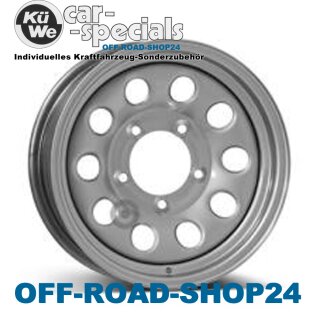STAHL-Felgen 5.5x15 ET05 - LK139,7x5 - ML108,9 - SUZUKI VITARA "Rundlochdesign" - Silber (4 Stück)