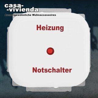 LX-Heizungs-Notschalter, rote Kalotte beleuchtet, KLEIN LX® / BUSCH-JAEGER LX®  Reinweiß / Alpinweiß RAL9010 ("..")
