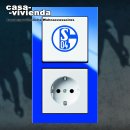 Bundesliga Fanschalter "FC SCHALKE 04 - Schalterset 2" (2-fach Kombination Weschselschalter + Schuko-Steckdose und 1-fach Rahmen mit Schuko-Steckdosen) - original BUSCH JAEGER® (*70*) "2022"
