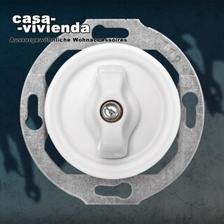 Drehschalter / Wechselschalter aus Porzellan - 10 A, 10 AX, AC 250V - THPG® Farbe: Weiß (*2025-09*)